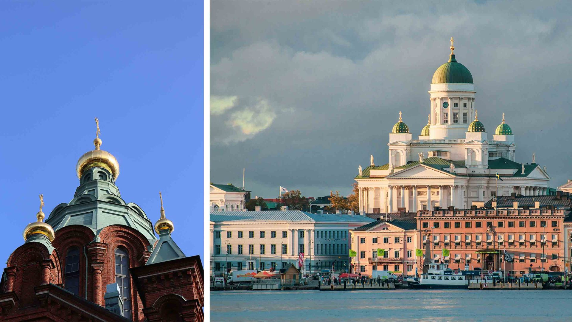 The domes of two cathedrals.